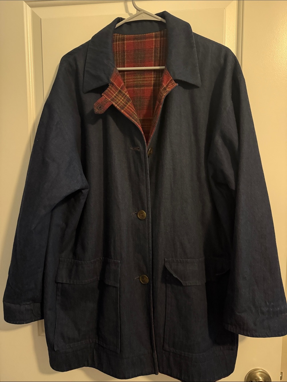 Pendleton Knockabouts 100% Wool Reversible Denim Flannel Coat